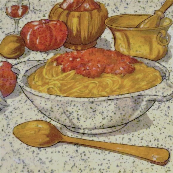 Pasta Sphagetti Large Ceramic Serving Bowl 12 3/4 inches Made in Italy - Picture 3 of 4